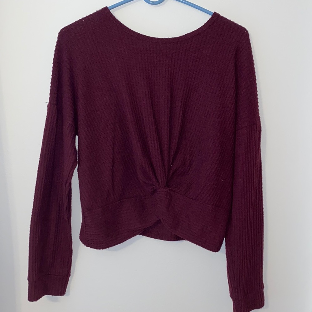 Dark Red/Maroon Cropped Sweater